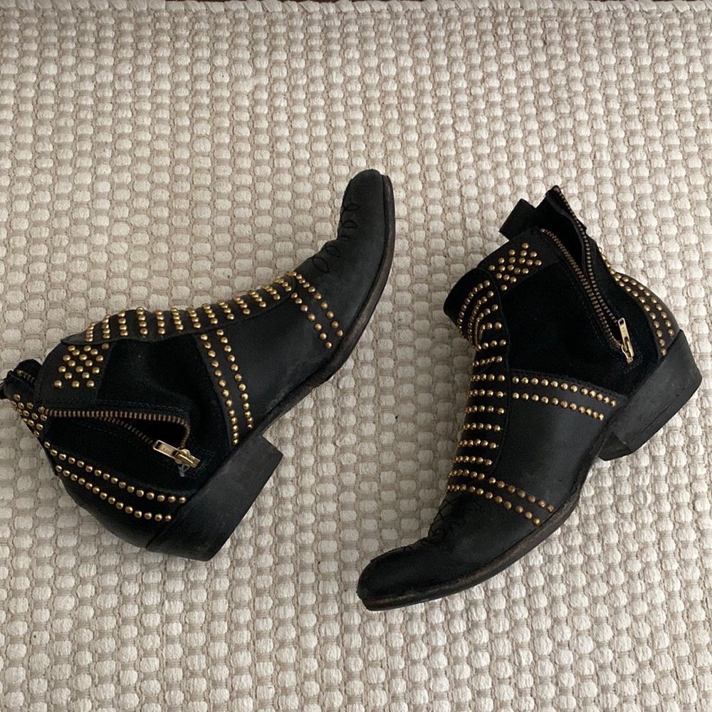 Anine bing charlie boots gold studded 5